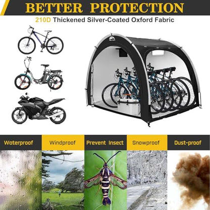 Bike Storage Shed Tent (7x5x5.6ft for 4-5 Bikes)