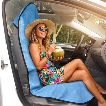 Car Seat Cover Protector Front Seats (1Pcs Front Seat Towel / Sky Blue)