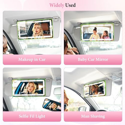 2PCS Car Sun Visor Vanity Mirror (Green / 2PCS)