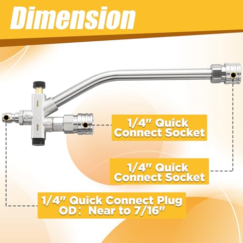 Pressure Washer Foam Cannon with Dual Connector (Grey, Yellow)