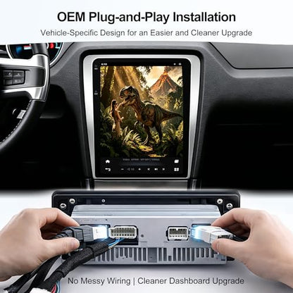 12.1 Inch Android Car Stereo Radio 8GB+128GB for Ford Mustang 2010 (Qualcomm 8G+128G+Car Play+Android Auto+Voice)