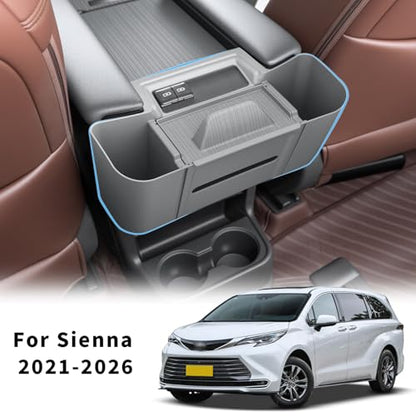 3-in-1 Rear Center Console Hanging Organizer for Sienna 2021-2026 (Center Armrest Rear Organizer)