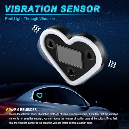 Heart Shaped Solar Powered Car LED Interior Ambient Light (Ice Blue / 1PCS)