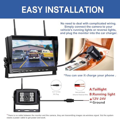 10'' 1080P Wireless Backup Camera System (10-inch+4 cameras)