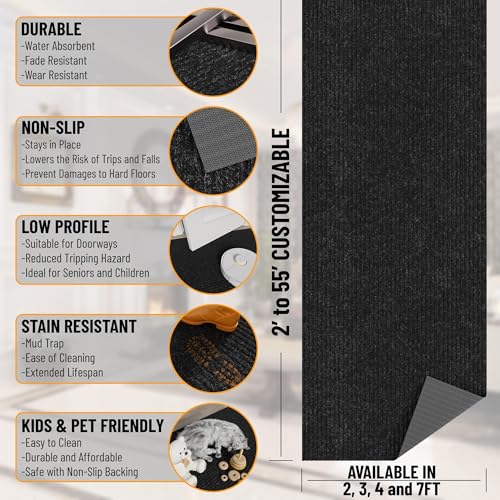 3x25 Hallway Runner Rug (Black / 2'7" x 25' (Runner))