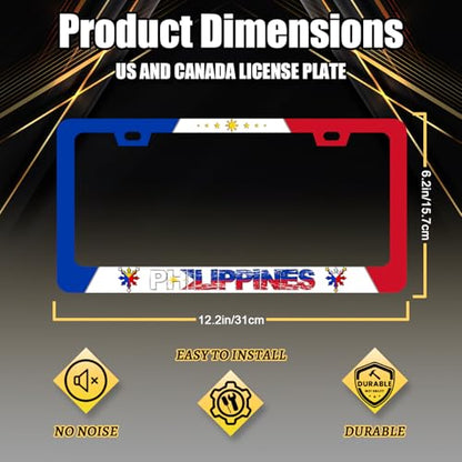 Philippine Flag License Plate Frame Philippines License Holder with 2 Holes (Flag Philippines)
