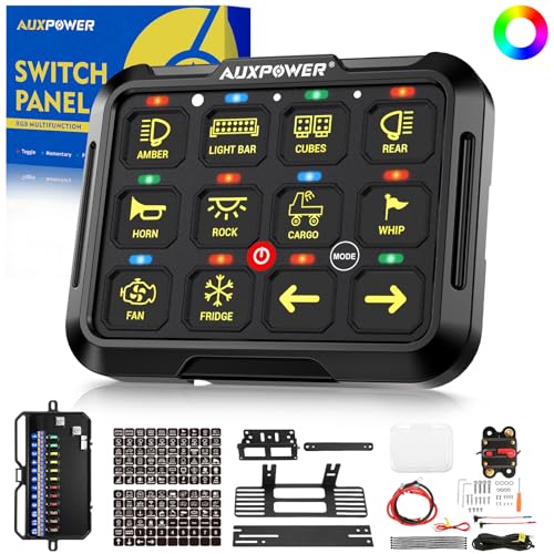 RGB 12 Gang Switch Panel A212 Toggle Momentary Pulsed RGB Dimmable (A212(RGB) / Standard Panel)