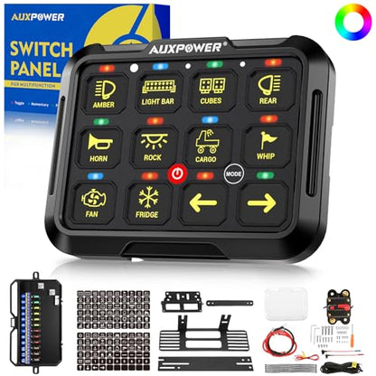 RGB 12 Gang Switch Panel A212 Toggle Momentary Pulsed RGB Dimmable (A212(RGB) / Standard Panel)
