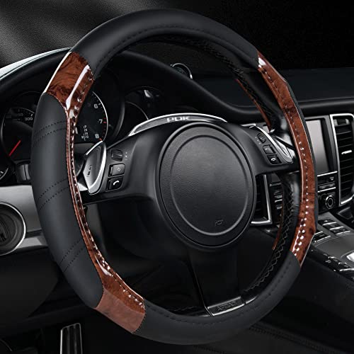 Wood Grain Microfiber Leather Sporty 14.5 (Black Wood Grain / Standard[14.5"-15"])