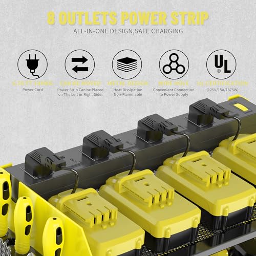 Heavy Duty Drill Holder & Power Tool Organizer Wall Mount (3L4D WITH CHARGING STATION (YELLOW) / With Charging Station)