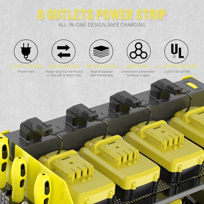 Heavy Duty Drill Holder & Power Tool Organizer Wall Mount (3L4D WITH CHARGING STATION (YELLOW) / With Charging Station)