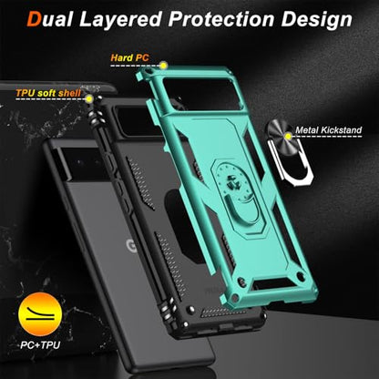 for Google Pixel 6 Case with Screen Protector (Teal / Google Pixel 6)