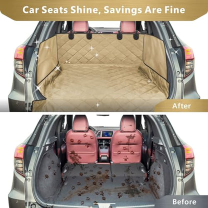SUV Cargo Liner for Dogs (Khaki / Large Extended (With Flaps) 93")