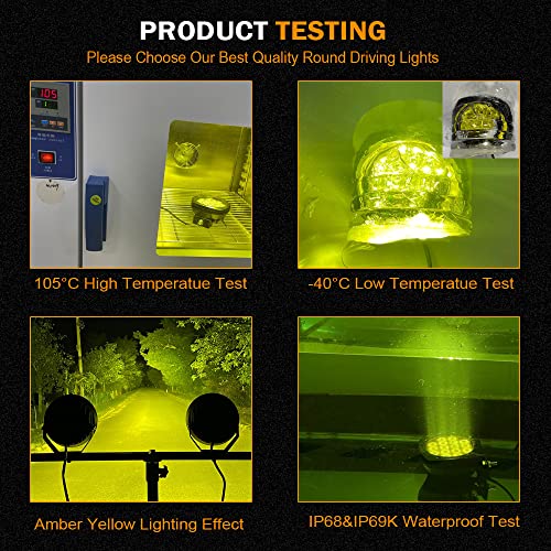 5Inch Round Offroad Lights LED Amber Fog Lights Driving Light Bar (Amber Driving Lights / 5Inch)