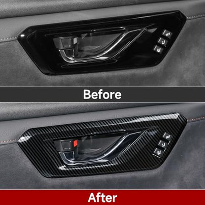 Car Inner Door Handle Panel Cover Decals Only for 2025 2026 Subaru Forester Accessories ABS Carbon Fiber Stickers (Inner Door Handle Decal)