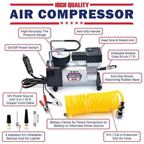 Tire Inflator Portable Air Compressor (Yellow)