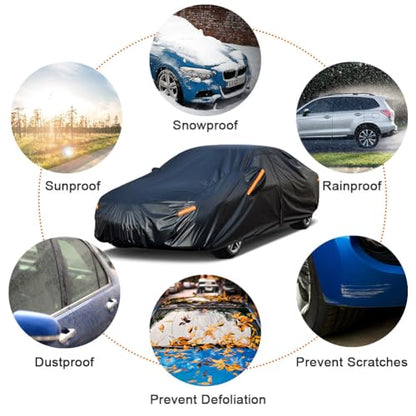 7 Layers Waterproof Car Cover for Nissan Maxima 1988 (PE-Black / Custom Fit Nissan Maxima)