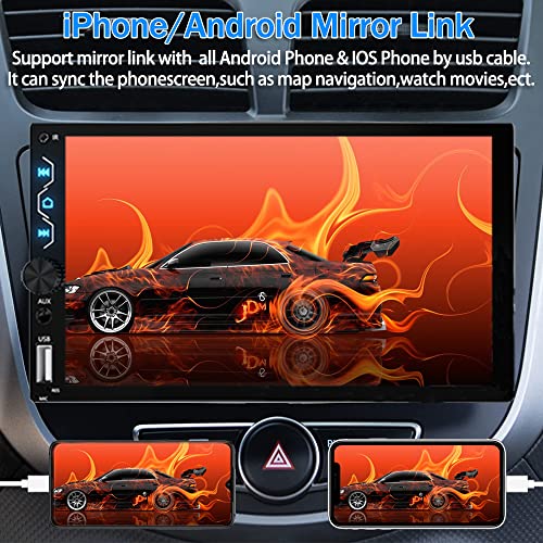 Double Din Car Stereo with Dash Cam (Apple Carplay & Android Auto + Dash Cam)