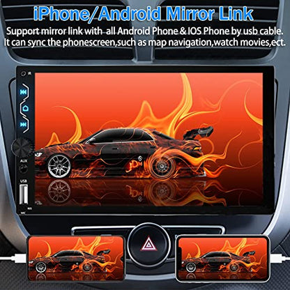 Double Din Car Stereo with Dash Cam (Apple Carplay & Android Auto + Dash Cam)