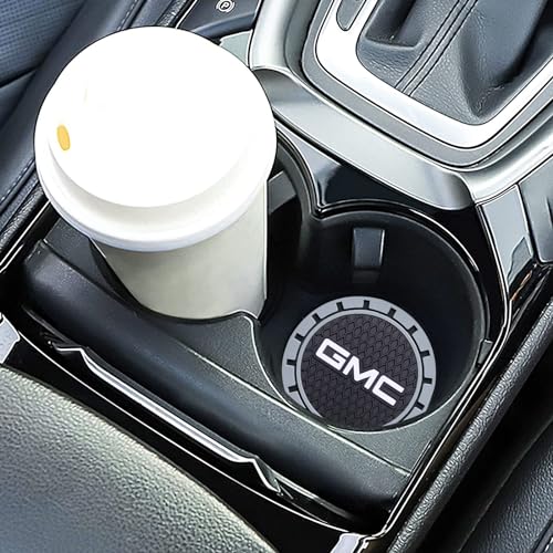 Car Cup Holder Coaster for GMC Sierra Denali Canyon Terrain Yukon Jimmy Acadia Recessed Silicone Cupholder Coaster Interior Accessories 2.75IN 2Pack 04 (Gray-07)