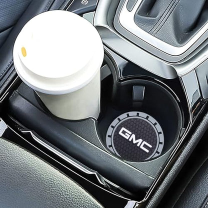 Car Cup Holder Coaster for GMC Sierra Denali Canyon Terrain Yukon Jimmy Acadia Recessed Silicone Cupholder Coaster Interior Accessories 2.75IN 2Pack 04 (Gray-07)