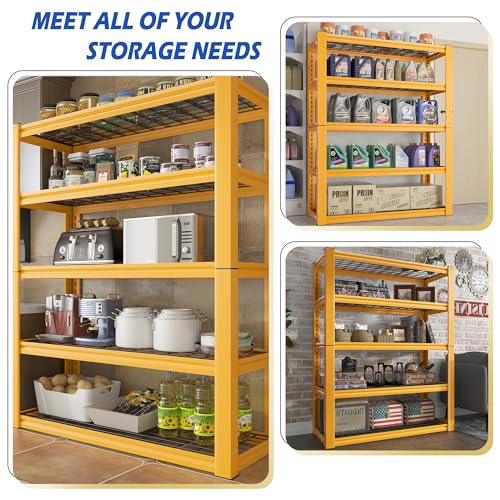Orange Garage Shelving Adjustable 3010LBS Heavy Duty Storage Shelves (Yellow)