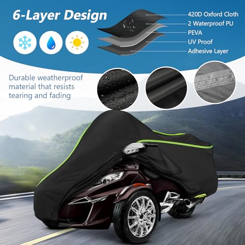 for Can Am Spyder RT Full Cover 2010 (Black / for Can-Am Spyder RT 2010-2019)