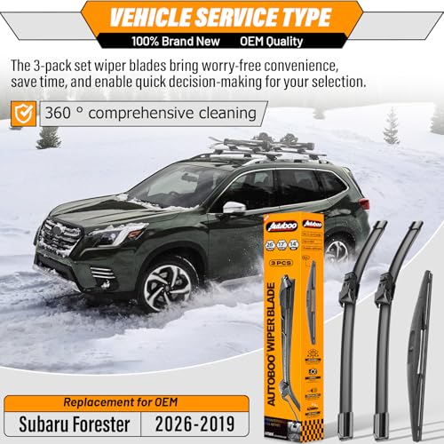 Windshield Wiper Blade Replacement for Subaru Forester 2019 (26"+17+14)
