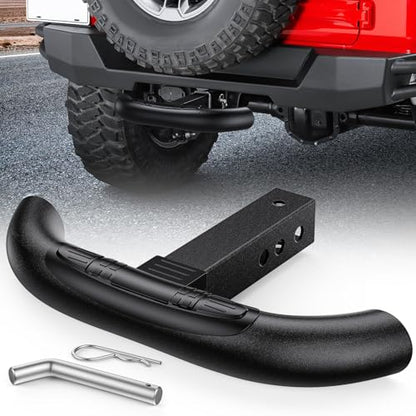 Tow Hitch Step Bar 2" Receiver Bumper Guard for Pickup Truck SUV (Tow Hitch Step w/ 5/8 “ Pin Clip)