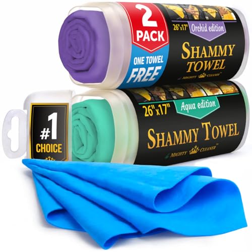 Premium Shammy Cloth for Car Drying (Purple, Blue, Mint)