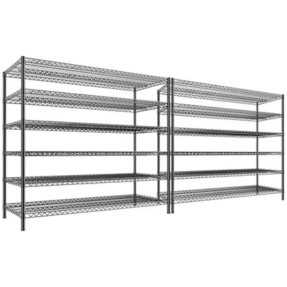 83"H Storage Shelves 3840LBS Metal Shelving Unit Garage Shelving Heavy Duty 6 Tier Commercial Adjustable Wire Shelving for Storage Rack for Pantry (83"H x 55.5"W x 18"D)