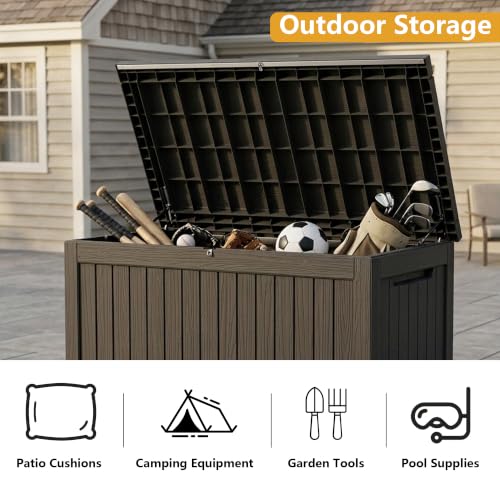 300 Gallon Outdoor Storage Box Waterproof Deck Box Patio Black (Black / 300 Gallon)