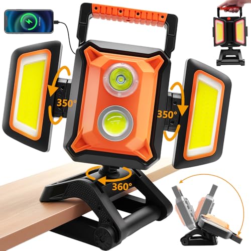 4000LM LED Work Light Rechargeable with Clamp (Magnetic Clamp Stand)