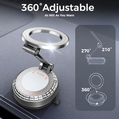 Metal Magnetic Car Phone Holder for Magsafe Phone (Silver)
