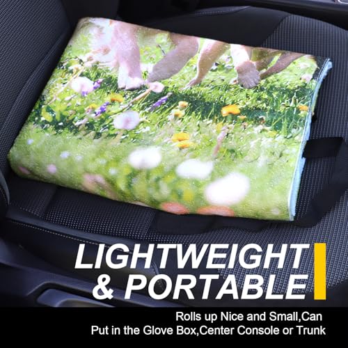 Back Seat Cover for Car Trucks Van SUV Jeep (Rear Bench Seat Towel / Dog Print)