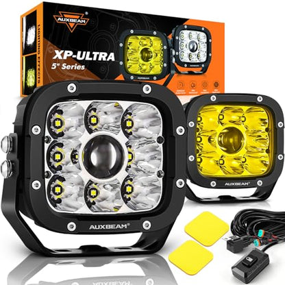 XP Ultra Series 5" 100W Offroad LED Pods Hyper Spot Light Bars (5" XP-Ultra Amber White Spot Lights)