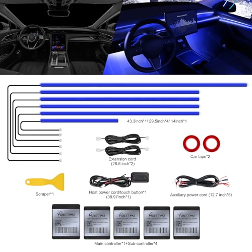 RGB Acrylic Interior Car LED Strip Light with Wireless APP (RGB Color 6 in 1)
