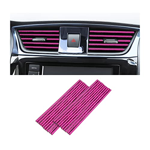 20PCS Bendable Car Air Vent Trim Strips (Ice Rose Red)