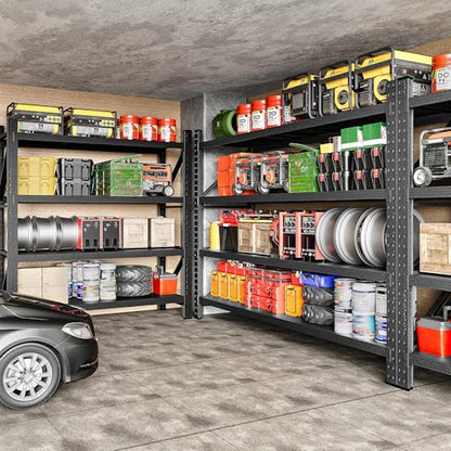 71.3" Wide Heavy Duty Garage Shelving Units (Matte Black / 71.3"Wx24"Dx70"H)