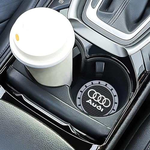 Car Cup Holder Coaster for Audi Recessed Silicone Cupholder Coaster Interior Accessories 2.75IN 2Pack (Gray-04)
