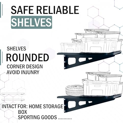 4 Pack 2x4ft Garage Wall Shelving (Color-size / 2X16 ft-SG)