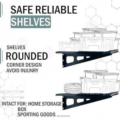 4 Pack 2x4ft Garage Wall Shelving (Color-size / 2X16 ft-SG)