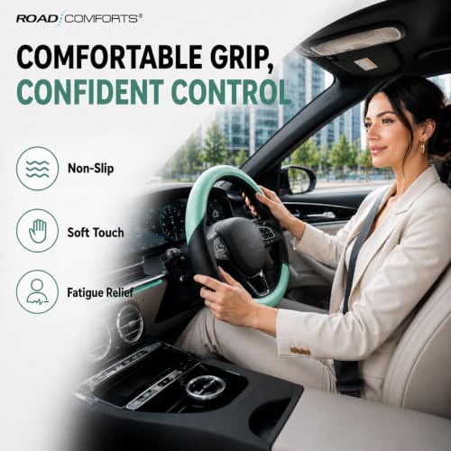 Steering Wheel Cover (Black&Light Blue)