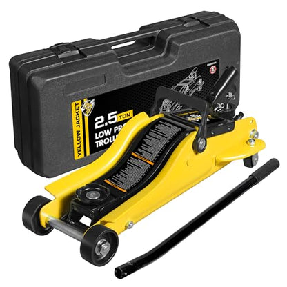 2.5 Ton Trolley Jack with Carrying Case Hydraulic Low Profile Floor Jack for Cars Lift with Single Piston Lift Pump (Steel / 2.5 ton with Case)