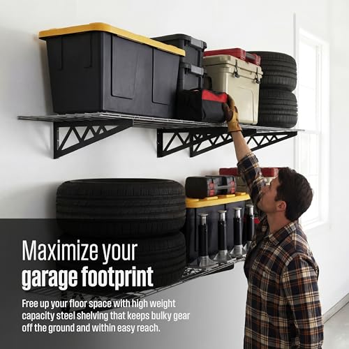 Steel Garage Wall Shelves 4 (24"x48" (4-Pack) / Hammertone)