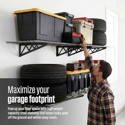 Steel Garage Wall Shelves 4 (24"x48" (4-Pack) / Hammertone)