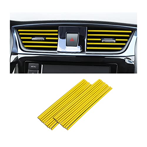 20PCS Waterproof Bendable Car Air Vent Trim Strips (Yellow)
