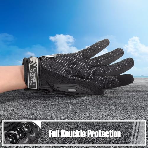 Motorcycle Gloves for Men and Women (Black / Large)