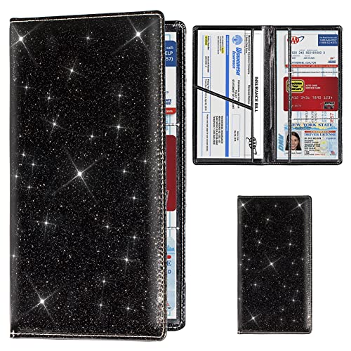 Car Registration & Insurance Card Holder (Glitter Black)