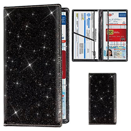 Car Registration & Insurance Card Holder (Glitter Black)